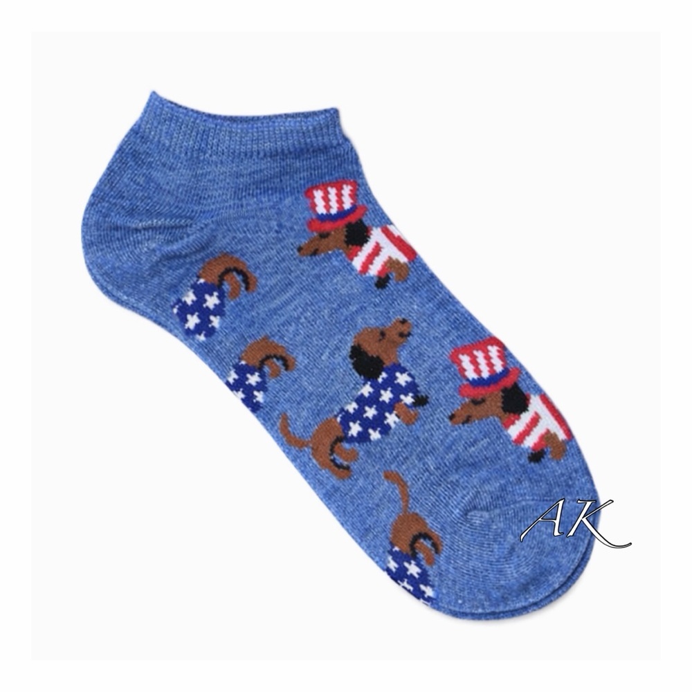 Dachshund Patriotic Low Cut Socks 🐾 
Doxie Wiener